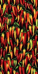 Food Fabric | Snacks Peppers Please Chilis Allover Black | Freckle + Lollie YARD