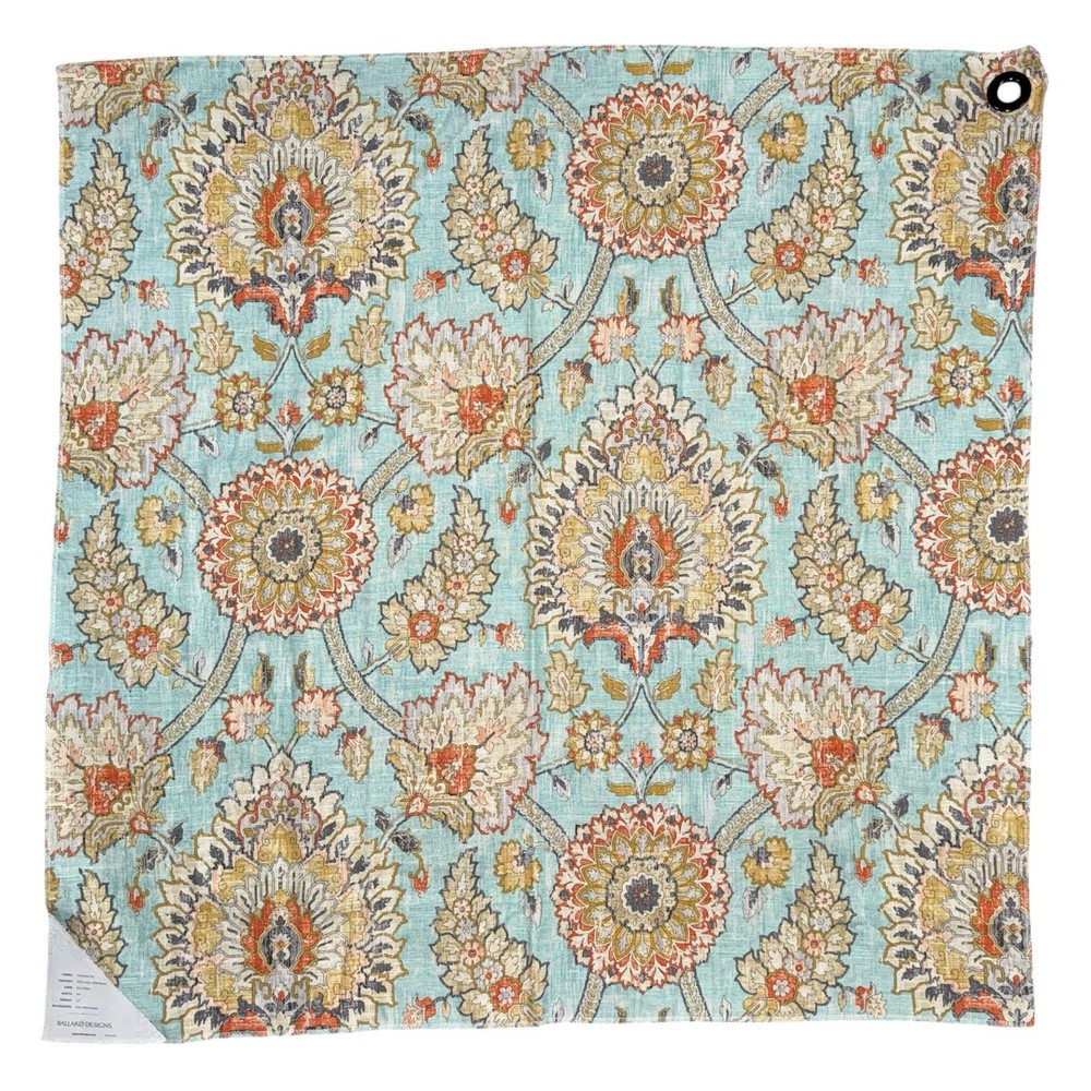 Ballard Designs Nicolette Sky Geometric Palmettes Fabric Linen Blend 35″x35″