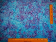 Batik Fabric By The Half-Yard Turquoise Blue Purple Hoffman Premium Cotton 45