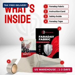 Faraday Fabric & Tape Kit, 1 Yard (44 x 36 in) – EMF Blocker and RF Shi