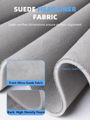 Gray Suede Headliner Fabric – 120″ L × 60″ W Auto Head Liners, Fabric Tube