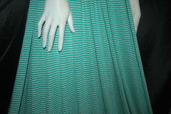 Linen Cotton Rayon Knit Jersey fabric1/8″ green 1/8″ Natural Oatmeal Stripes