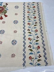 Vintage 1981 Atelier Floral Fruit Basket Pattern Fabric 1-1/2 Yards By 54” Wide