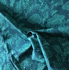 Dark Teal & Green Butterflies & Moths Batik Cotton – for Shirting/Quilting!