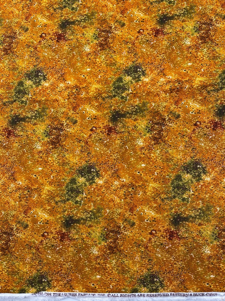 Timeless Treasures BUCK #C2516 Rust Green Red Orange Sponge Textured 1.33 yds