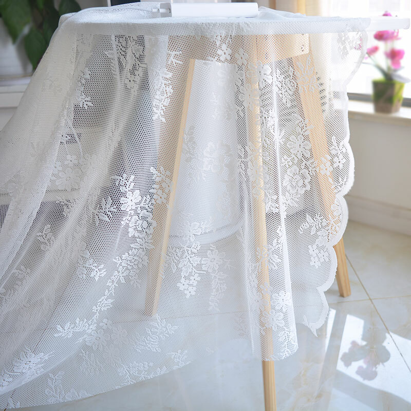 1M Embroidery Lace Mesh Fabric Tulle for Bridal Wedding Dress Curtain Tablecloth