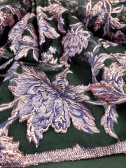 Pink Mauve Floral Brocade Fabric Sold By The Yard Black Organza Bridal Prom Dres