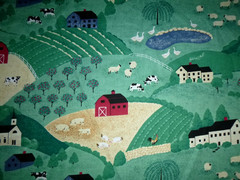 1992 Fabric Traditions Cotton Fabric Farm Countryside Scenic 45″ x 4 yds