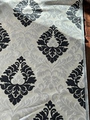 Material Fabric Upholstery Drapery 10 Yards Gray Black Geometric Pattern Boho