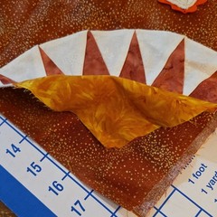 JOANN Swirl Cat Fabric Remnants Lot Brown Orange Cream Green Quilting Crafts