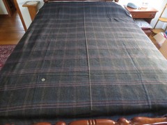 4762. WOVEN WINDOWPANE CHECK/PLAID Wool or Wool Blend FABRIC – 60″ x 2-1/4 yds.