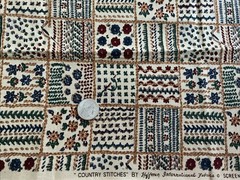 OOP Hoffman International Fabrics ~ “Country Stitches” Embroidery ~ FAT QUARTER