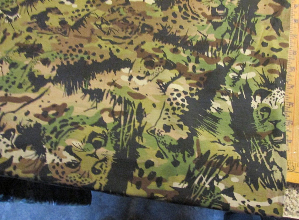 Fabric Cheetah Camo 2-1/2 yards x 58″ wide Camouflage Cotton Blend Stretchy