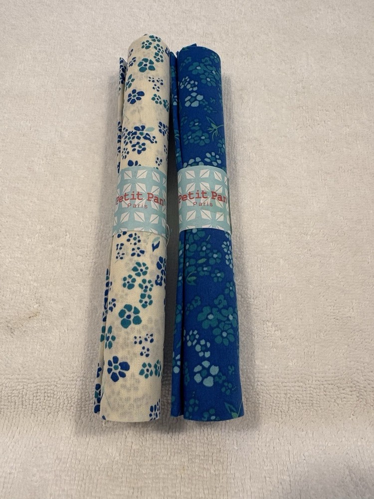 Petit Pan Fabric Paris France Lot Of 2 Fat Quarters 50×70 cm Hanako Floral New