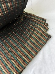 Vintage Fabric ~5 Yds Metallic Stripes (Black/Green/Gold/Copper) Costume/Craft