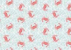 LEWIS & IRENE – Seas the Day – Crabs on Seaweed – Multi ,1/4 yard