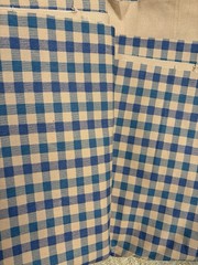 Heavyweight Vintage Plaid Cotton Fabric Japanese Style 2M x 55” Blue