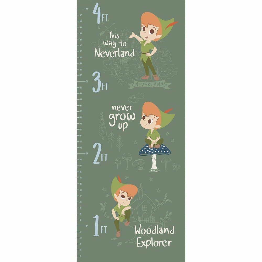 Disney’s Peter Pan & Tinkerbell-Peter Pan Growth Chart 18″ Panel Cotton Fabric