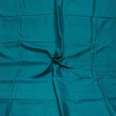Vintage Teal 100% Pure Silk Handloom Sari Remnant 4YD Craft Fabric Silk Scrap