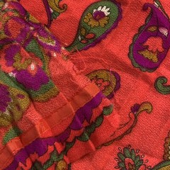Vintage 70s Paisley Speciality Fabric Piece 114×28”