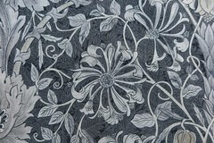 WILLIAM MORRIS CURTAIN FABRIC DESIGN Pure Honeysuckle & Tulip 3.7 MTRS BLACK INK