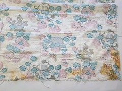 40s 50s Floral Motifs Cotton Fabric 36.5″w X 1.1yds Feedsack Style STAINED