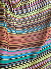 Multi Colored Stripes – Silk/Cotton Voile Batiste Fabric