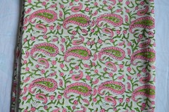 Hand Block Print 100%Cotton 2.5 Yard Fabric NO TARRIF CHARGES 100%✅ ZK_161*