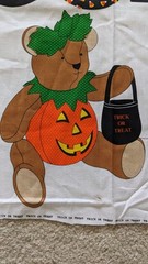 Cranston Print Works TRICK OR TREAT TEDDY Craft Panel 15″ Bear Halloween