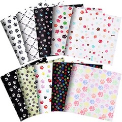 10 Pieces Paws Fabric Cute Paw Prints Squares Paw Print Fabric Fat 20 x 20 Inch