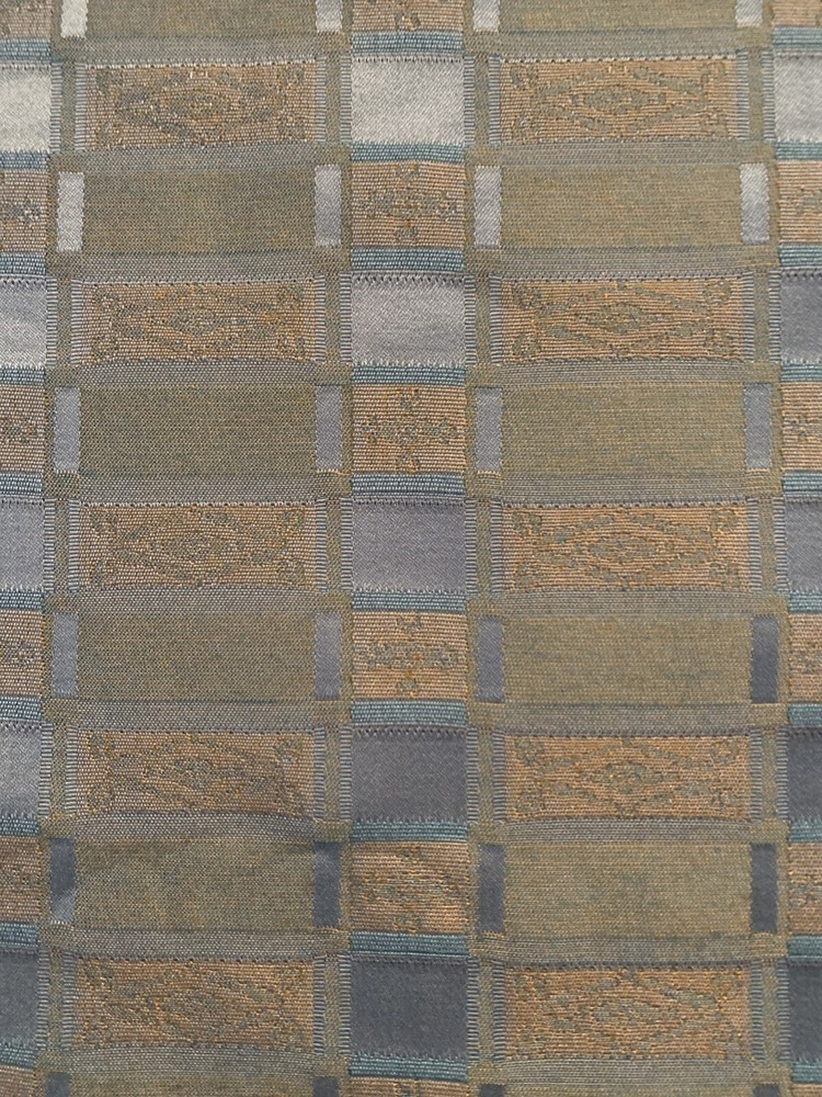 Over 1 Yard 51” X 53” Vintage Fabric Slate Blue Plaid Cotton Polyester Blend