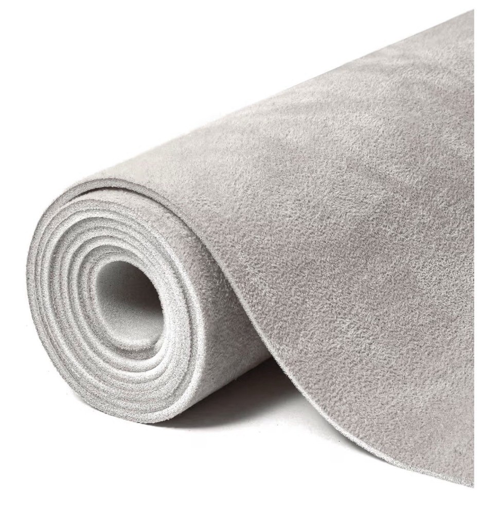 NEW Suede Auto Headliner Fabric 38” × 60” Light Grey Foam Backed Car