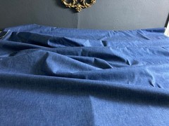 9 oz Midweight Indigo Cotton Chambray Denim 63.5″W x 3.28 Yards Minor Dye Flaw