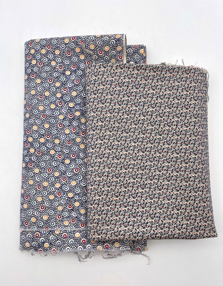 Vintage Marcus Brothers Textiles – 2 Print Bundle Blues – 1 yd + 3/4 yd