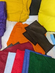 Vintage Lot of 23 Felt Fabric Arts Crafts Several Large Pieces Many Colors