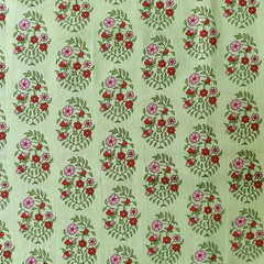 Hand Block Print Fabric by the Yard – PRECUT 5 Yards 42 Inch Width – 100% Cotton