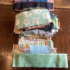 Cotton Quilting Fabric Scraps Lot, Multicolor Assorted Pattern Squares, 1 Pound