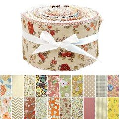 20 PCS Brown Floral Print Precut Jelly Roll Cotton Fabric Strips 2.5×20 Inch