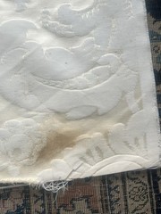 VINTAGE RUBELLI, Damascus cotton viscose color white 78 x 137 cm €45 (2 stains)