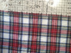 Red Navy Green Tartan Plaid Yarn Dyed Flannel Cotton Fabric 30″x30″ +