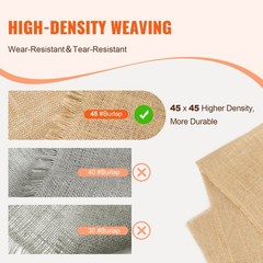 VEVOR Burlap Fabric Roll Burlap Tree Wrap 40 in x 300 ft for Crafts & Plants