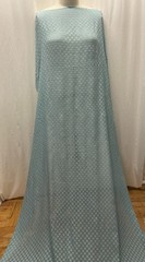 100% Silk Batiste Jacquard Raised Polka Dot Blue Sage Fabric by the Yard 46″ W