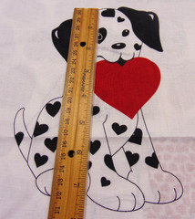 Cotton Fabric Cut-Out Yes/No Red Heart Boxer Shorts S-M-L Puppy Dog Applique