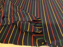 Vintage Fabric Navy Stripes Stretches Knit Polyester ￼3 Yards 61×108 Stretchy