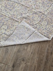 2 YDS x 61.5 Fabric Inch Width Feathered Motif Cream Yellow, Purple, White