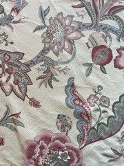 Margin Designs 1991 Jacobean Large Screen Print Fabric New Old Stock Pink Blue B