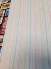 100% Cotton Nursery White Pastel Striped Dots Fabric Pink Yellow Blue Teal