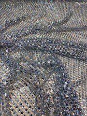 Silver Diamond Rhinestone Mesh Fabric – Sparkly Crystal Net Fabric By The Yard