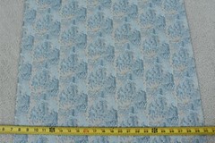 By 1/2 Yd, Vintage, Blue Brown & Cream Cotton Voile, P5479