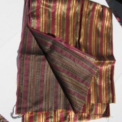 Satin Silky Multi Colored Striped Fabric for Sewing Costume Sewing Craft